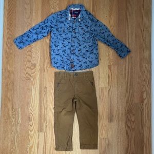 Ted Baker Boy Denim Button Down & Pants Set.